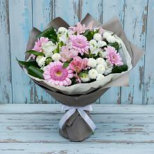 Букет цветов из:  Герберы, Альстромерии и Хризантемы в Перелёшинский