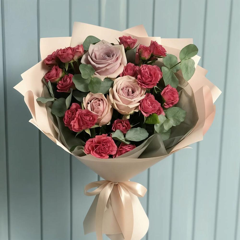 Букет цветов из: Гвоздики и Розы в Перелёшинский