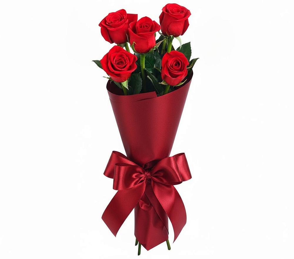 Букет 5 Красных роз Эдлесс Лав в Перелёшинский