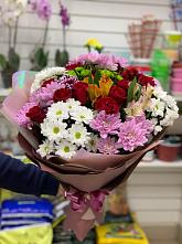 Букет цветов из:  Розы, Хризантемы и Альстромерии #REPLACE_PRED# Перелёшинский
