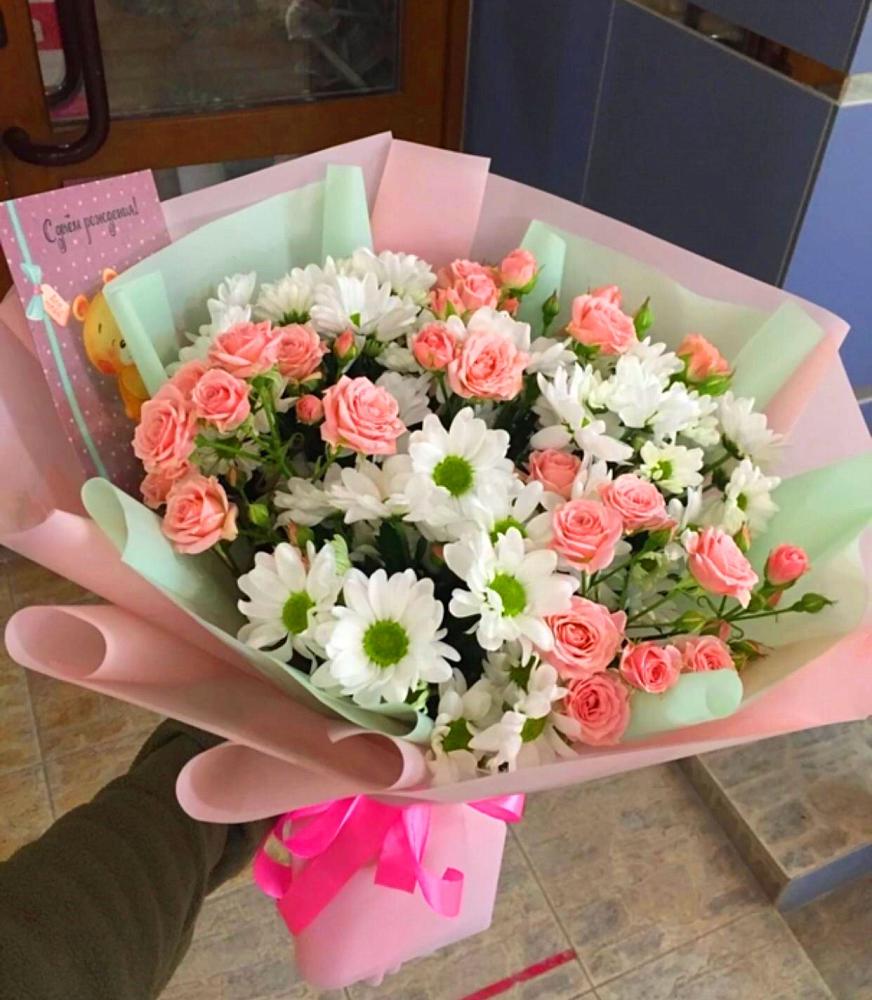 Букет цветов из: Розы и Хризантемы в Перелёшинский