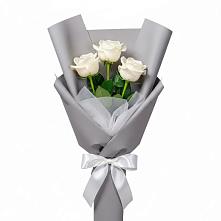 Букет 3 белые розы в Перелёшинский