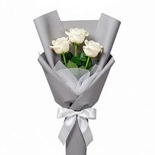 Букет 3 белые розы в Перелёшинский