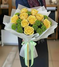 Букет цветов из:  Хризантемы и Розы в Перелёшинский