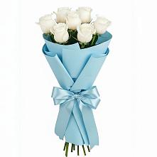 Букет 7 белых роз Проуд в Перелёшинский