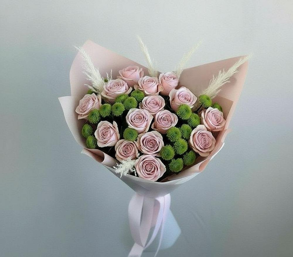 Букет цветов из: Розы и Хризантемы в Перелёшинский