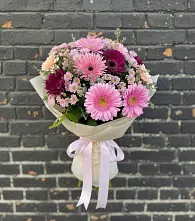 Букет цветов из:  Герберы и Хризантемы в Перелёшинский
