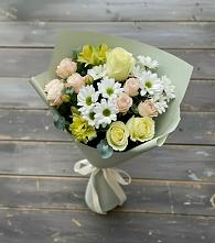 Букет цветов из:  Альстромерии, Розы и Хризантемы в Перелёшинский