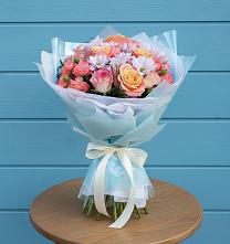 Букет цветов из:  Хризантемы и Розы в Перелёшинский