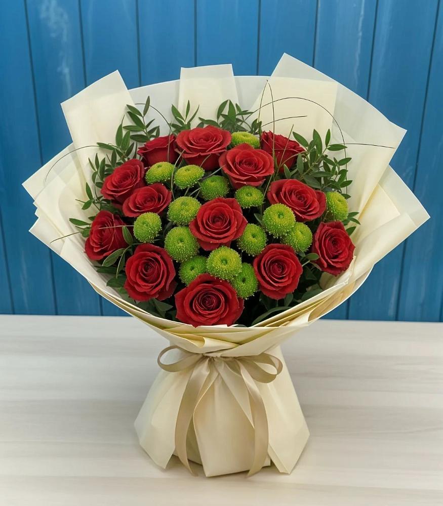 Букет цветов из: Розы и Хризантемы в Перелёшинский