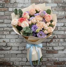 Букет цветов из:  Розы, Лизиантусы и Гвоздики в Перелёшинский