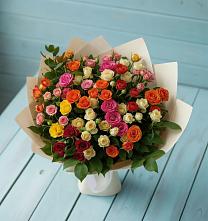 Букет Микс из разноцветных кустовых роз #REPLACE_PRED# Перелёшинский