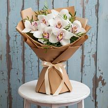 Букет цветов из:  Орхидеи и Розы в Перелёшинский